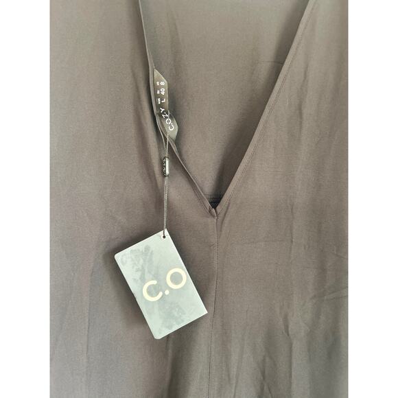 C.O.Z.Y Black Maxi A Line Shift Floor Length Dress Womens sz L - Picture 5 of 9